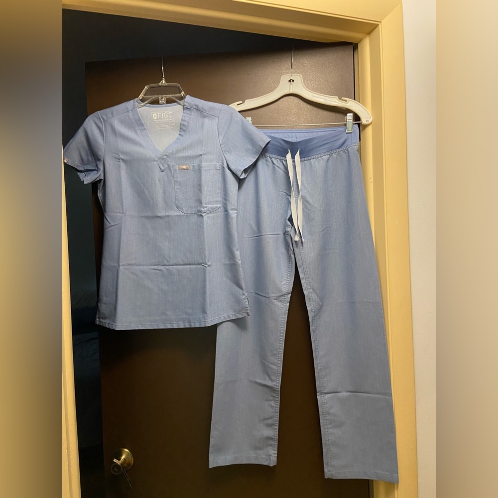 Figs scrub set, light denim
